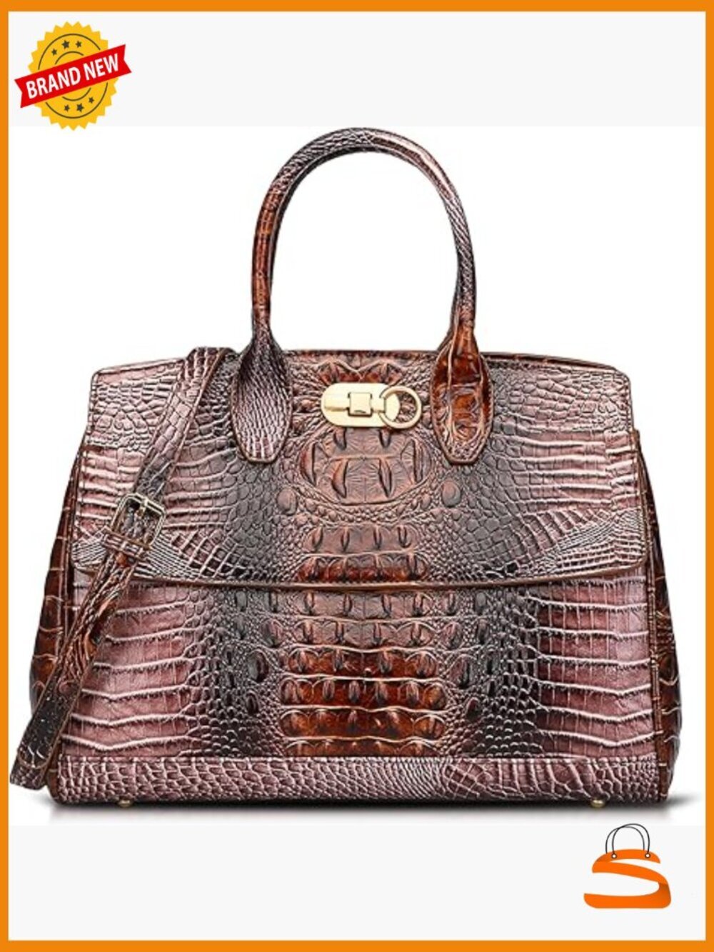 Large Capacity Leather Backpack Tote, Crossbody Handbag for Work Travel